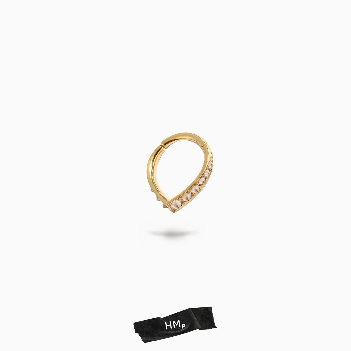 Studded Teardrop Hoop Champagne