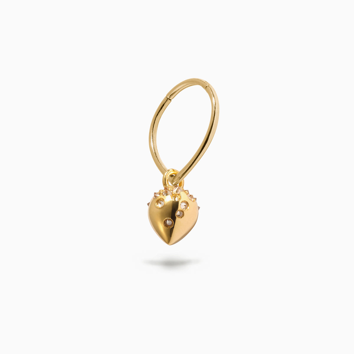 Teardrop Studded Teardrop Hanger Hoop Yellow (L)