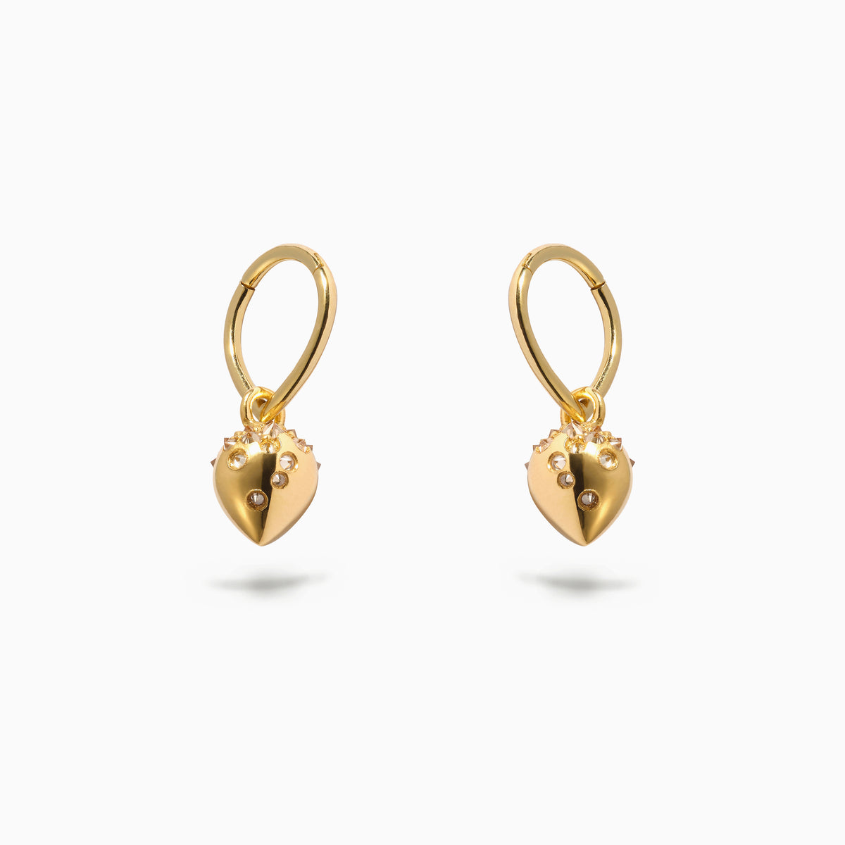 Teardrop Studded Teardrop Hanger Hoop Yellow (S)