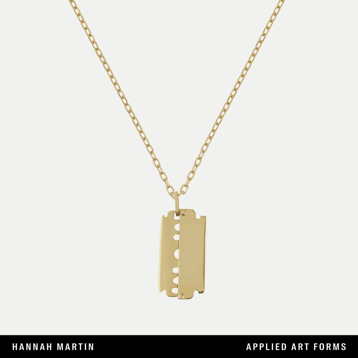 Razor Dog Tag Pendant Small Gold