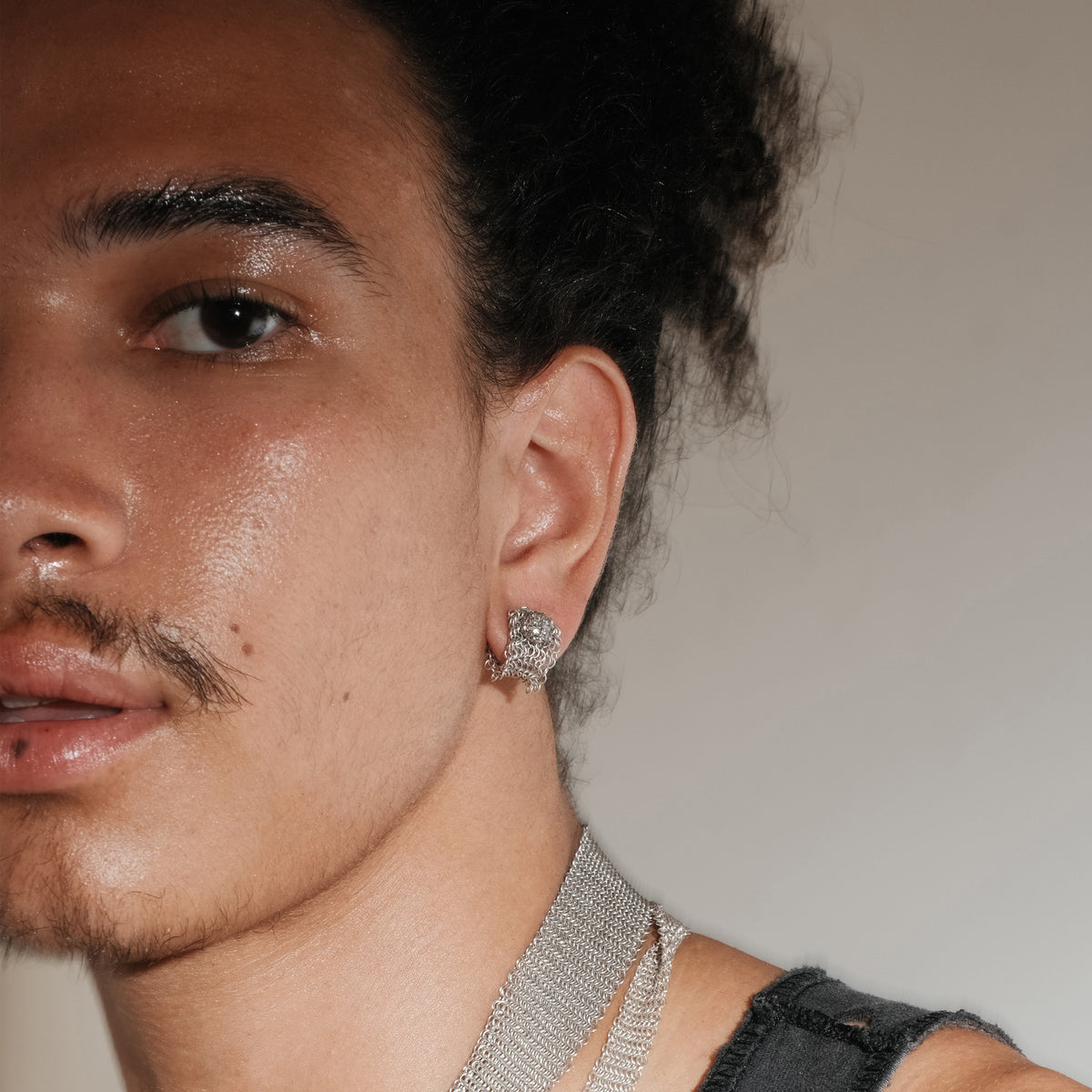 Strapped Earring Studded (Short)