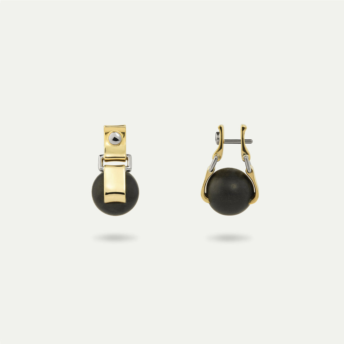 Strapped Ebony Orb Earring