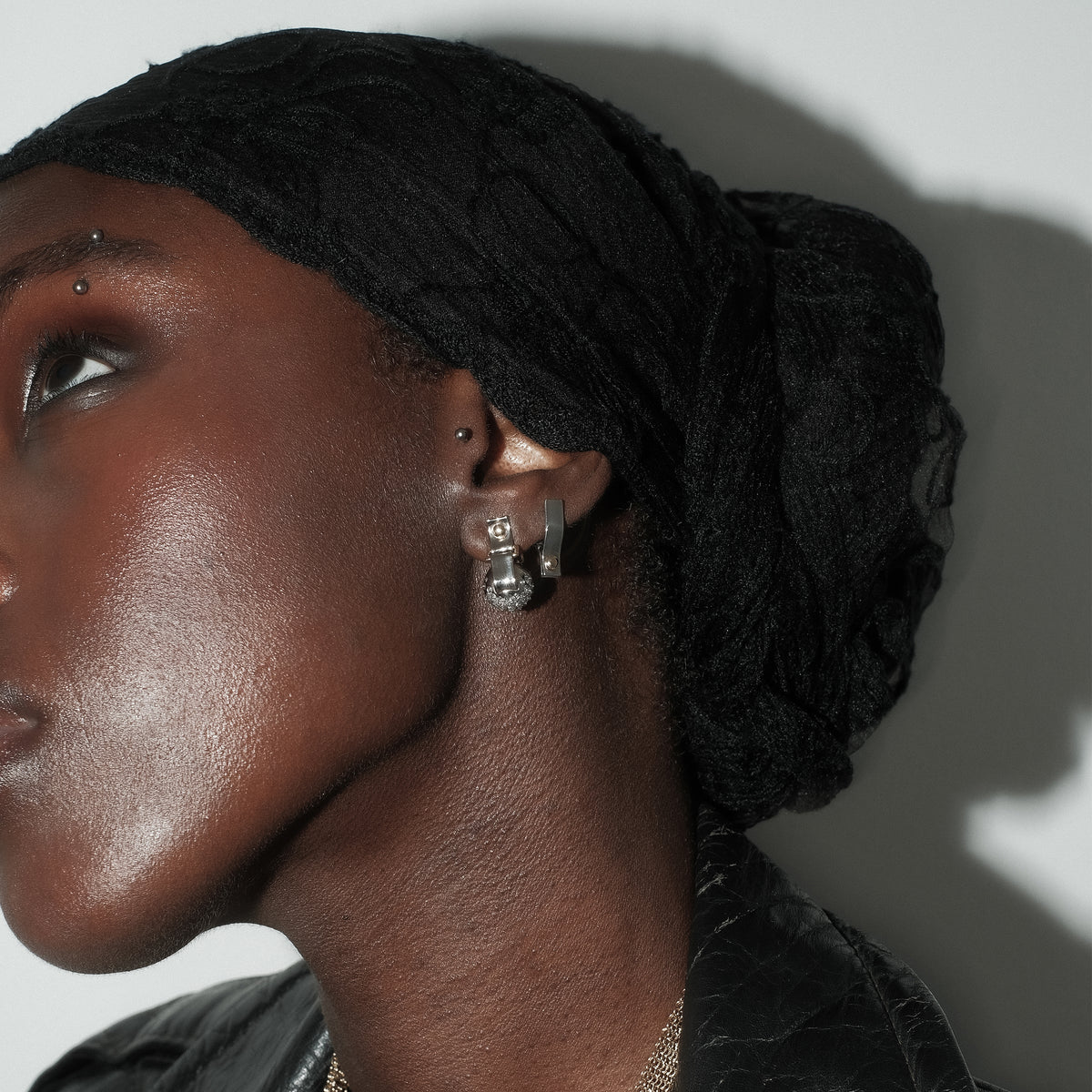 Strapped Orb Earring