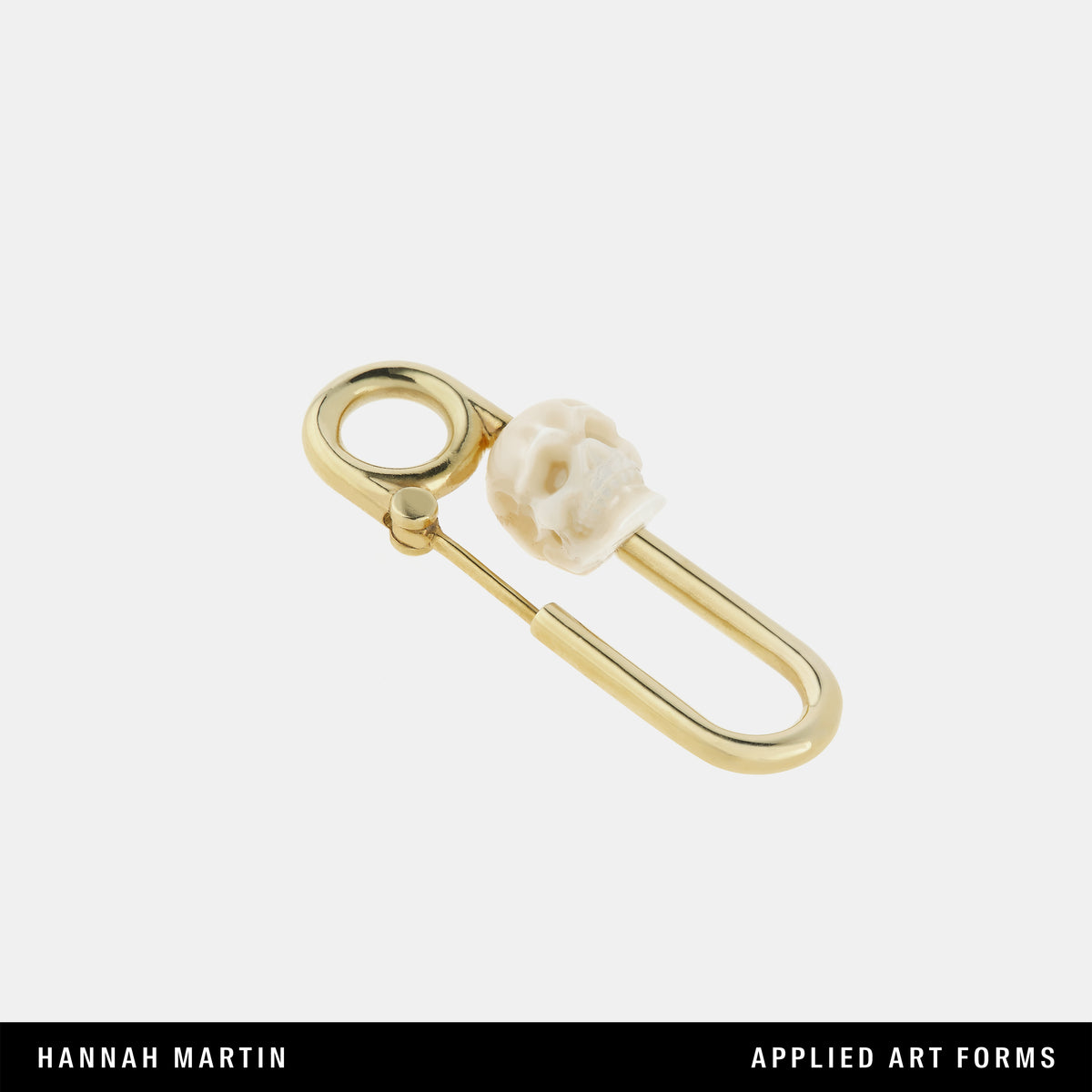 Vanitas Safety Pin Earring Gold + Pearl