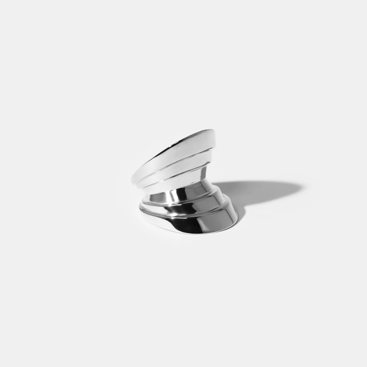 Monumental White Gold Arc Ring