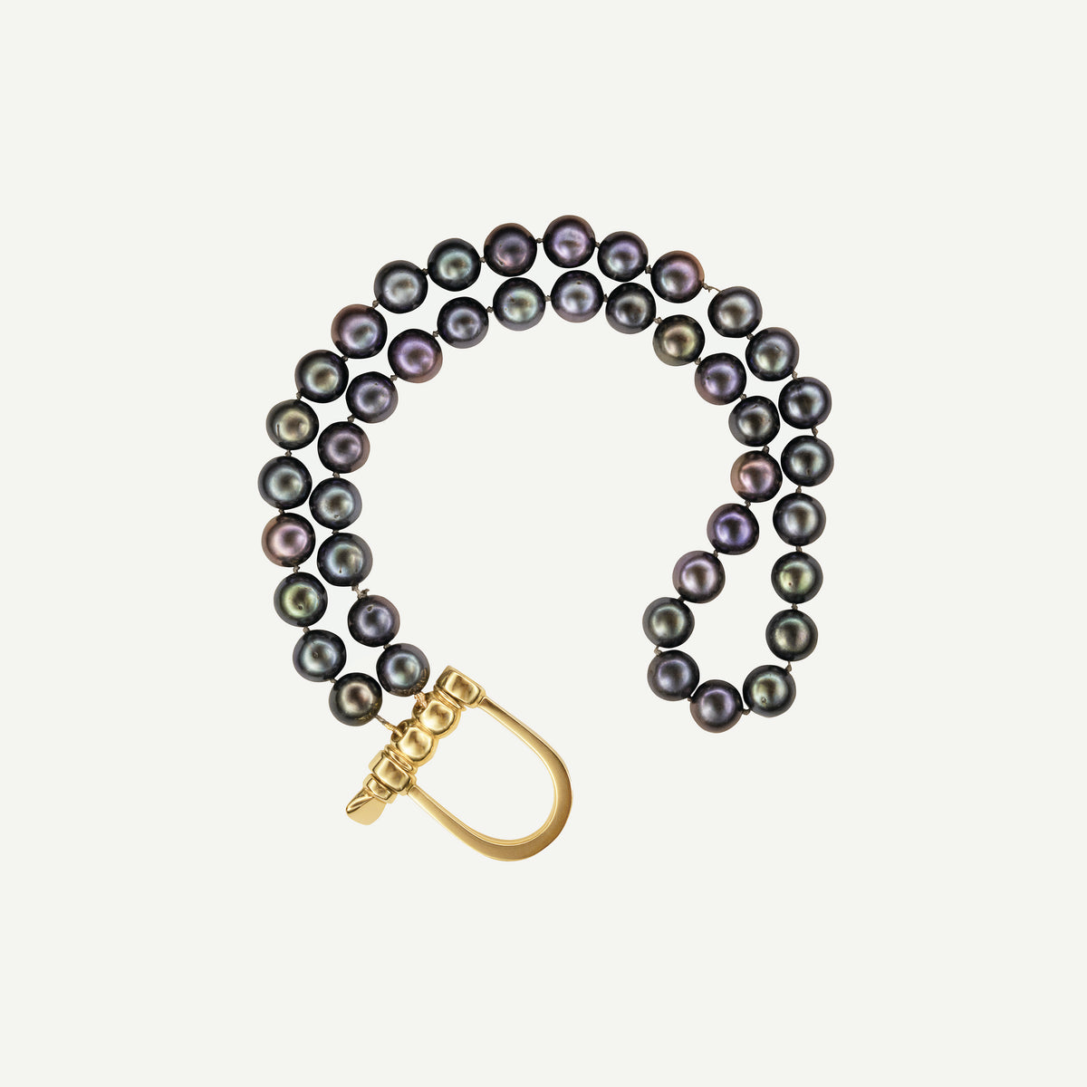 Double Pearl Shackle Bracelet