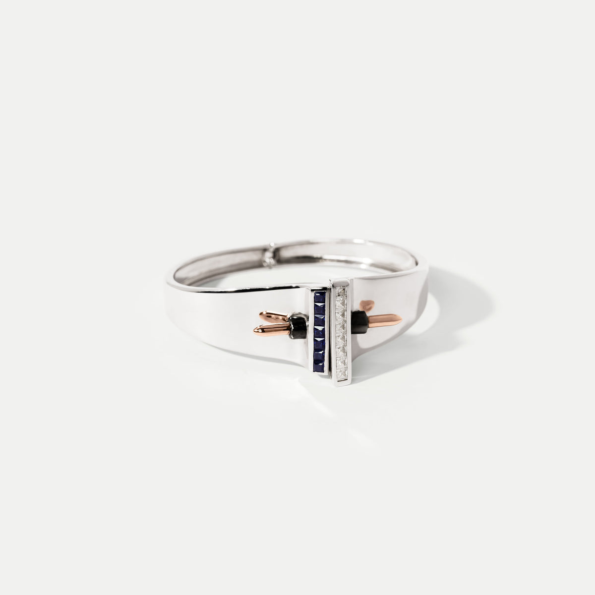 Restraint Sapphire & Diamond Gold Cuff