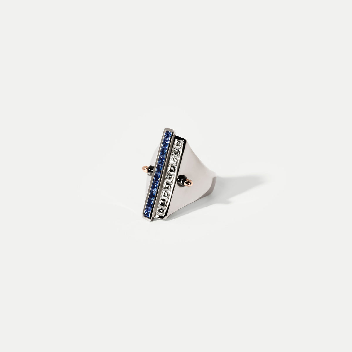 White Gold & Sapphire Restraint Ring