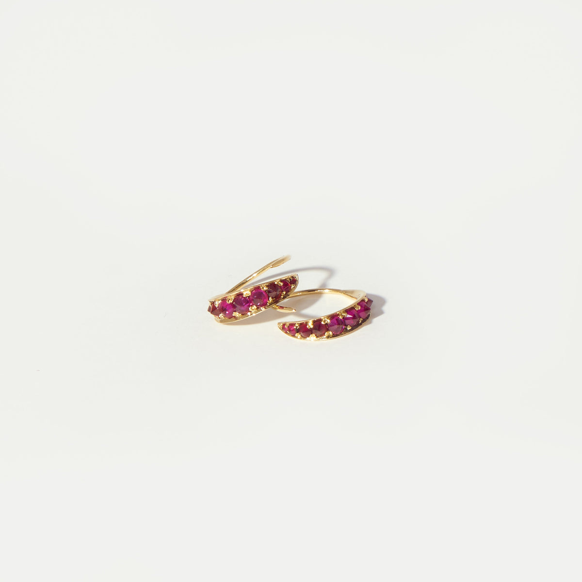 Studded Hoop Ruby Earring
