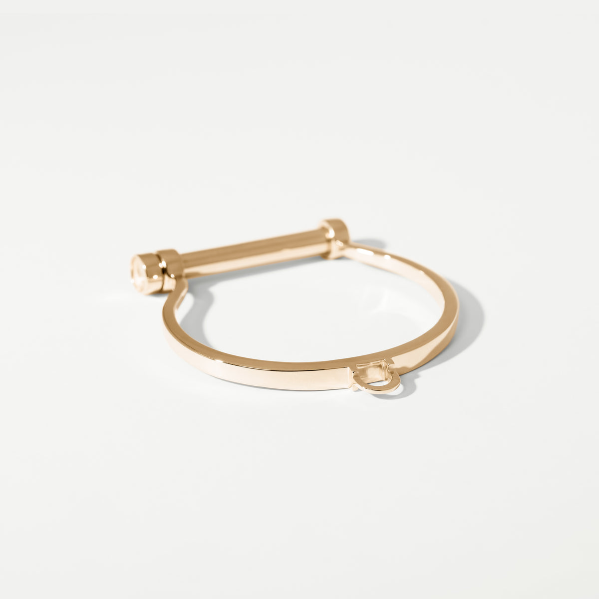 Single Shackle Yellow Gold Bangle
