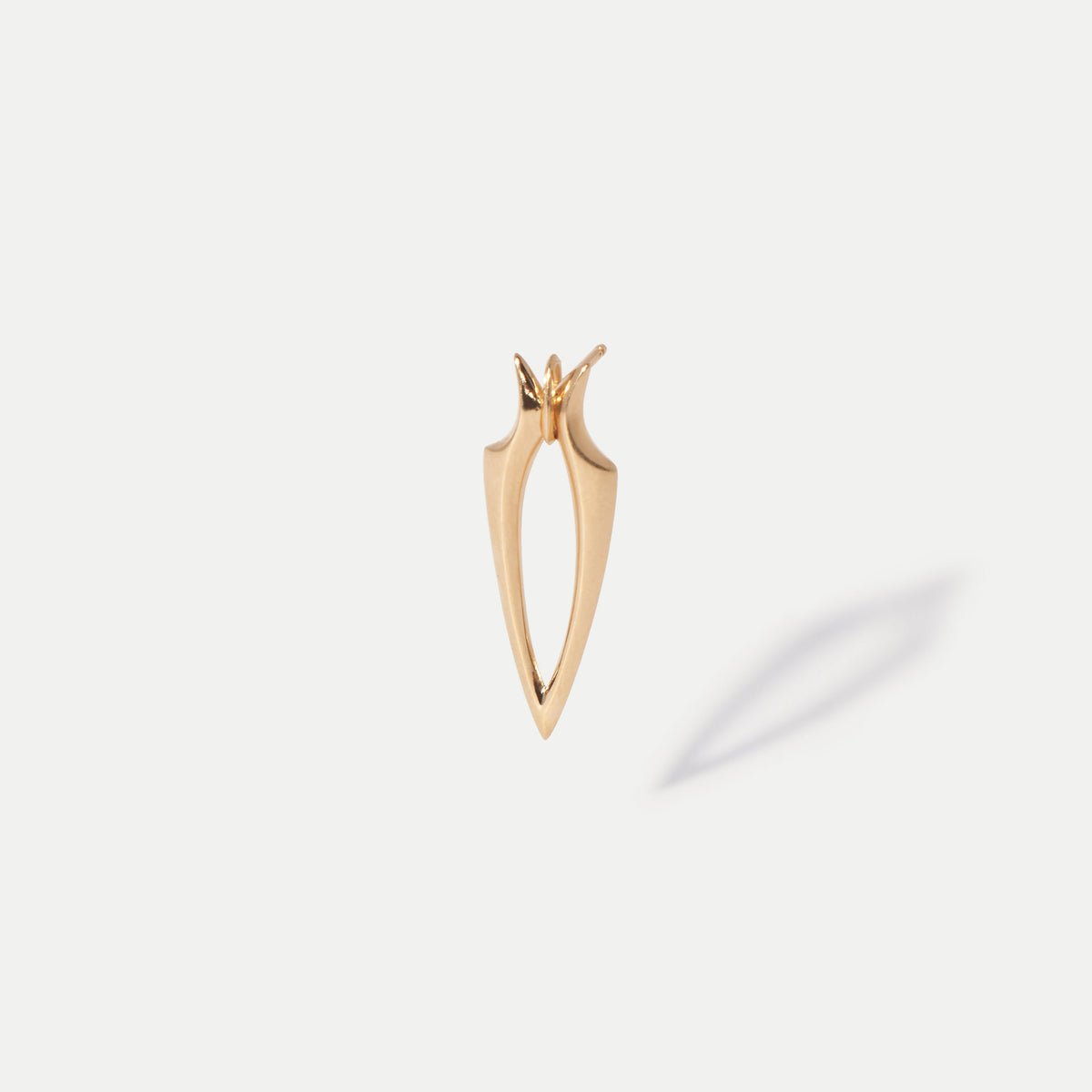 Stretched Spur Yellow Gold Earrings