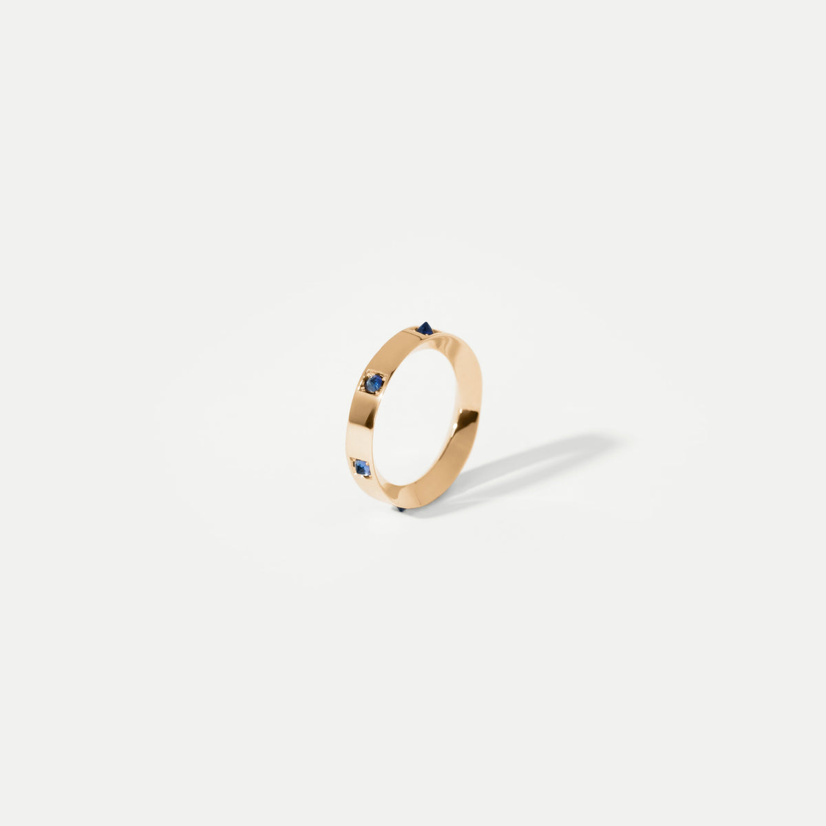 Studded Sapphire Yellow Gold Ring
