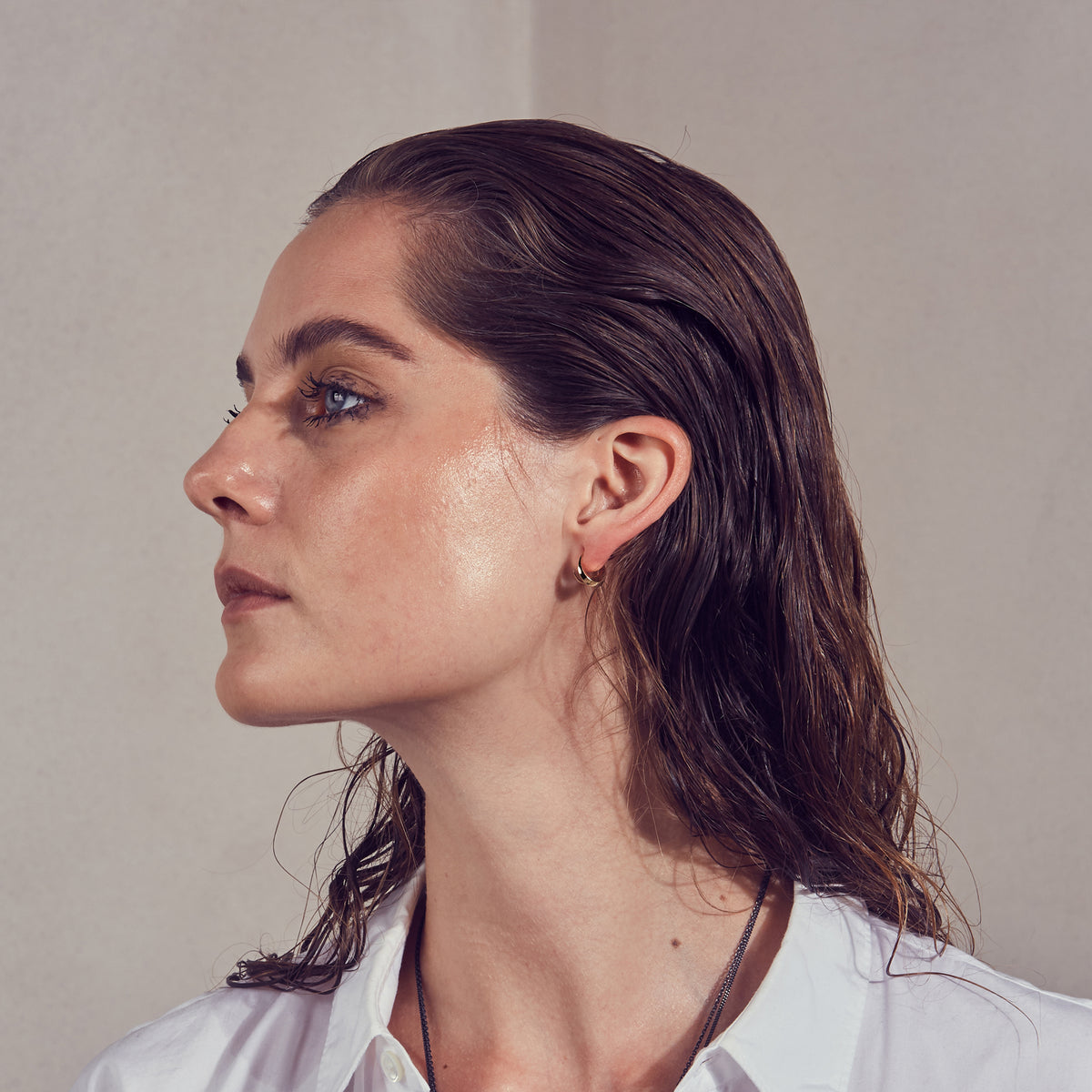 Twisted Knife Edge Yellow Gold Ear Hoops