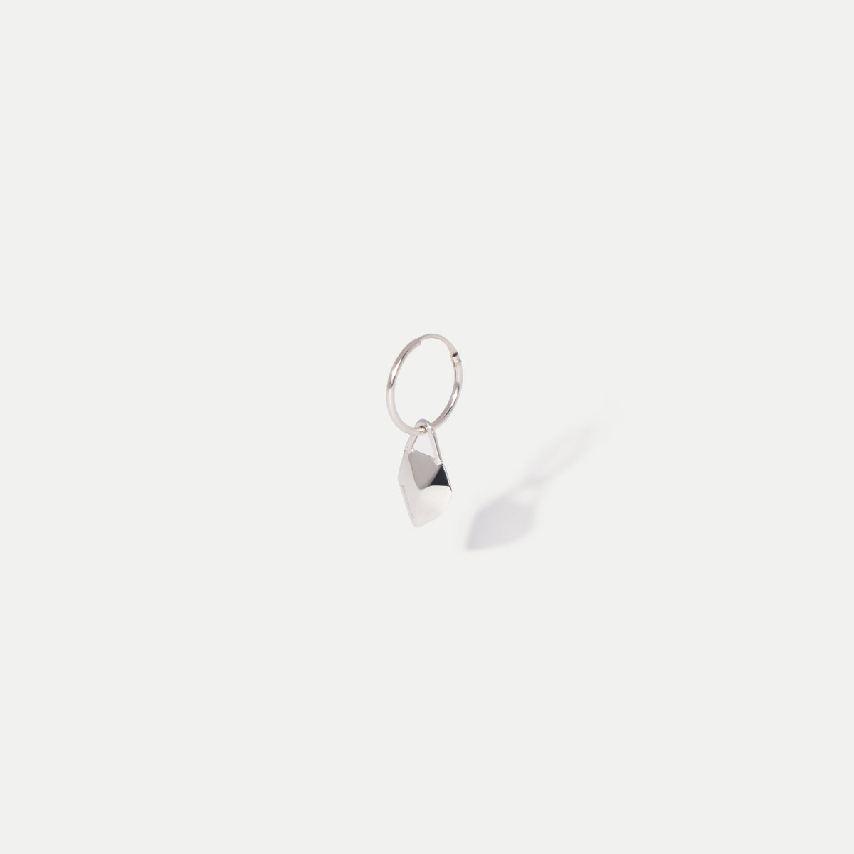Facet White Gold Hoop Earrings