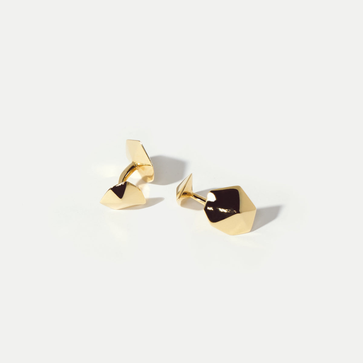 Solid Yellow Gold Facet Cufflinks