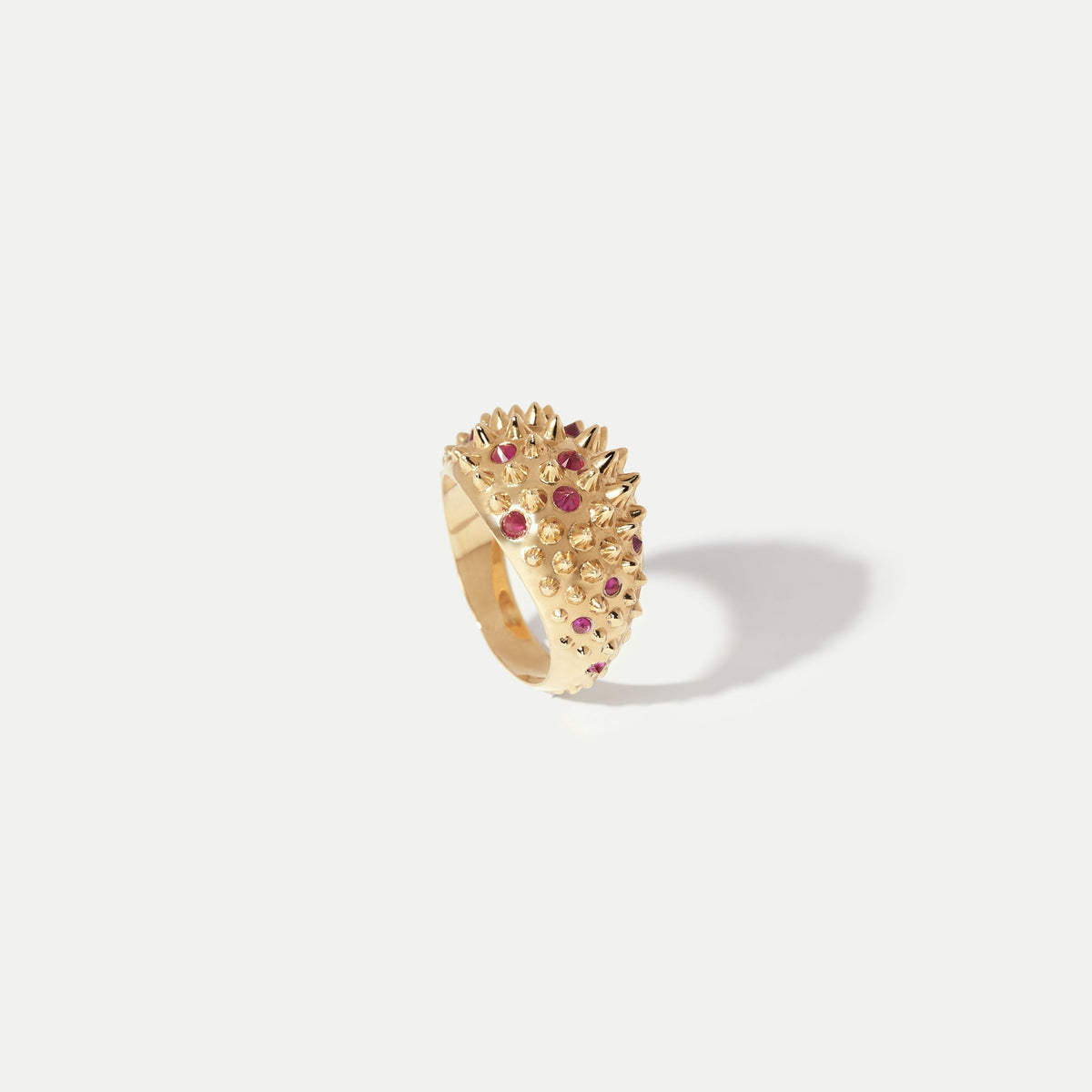 Spiked Ruby & Yellow Gold Ring