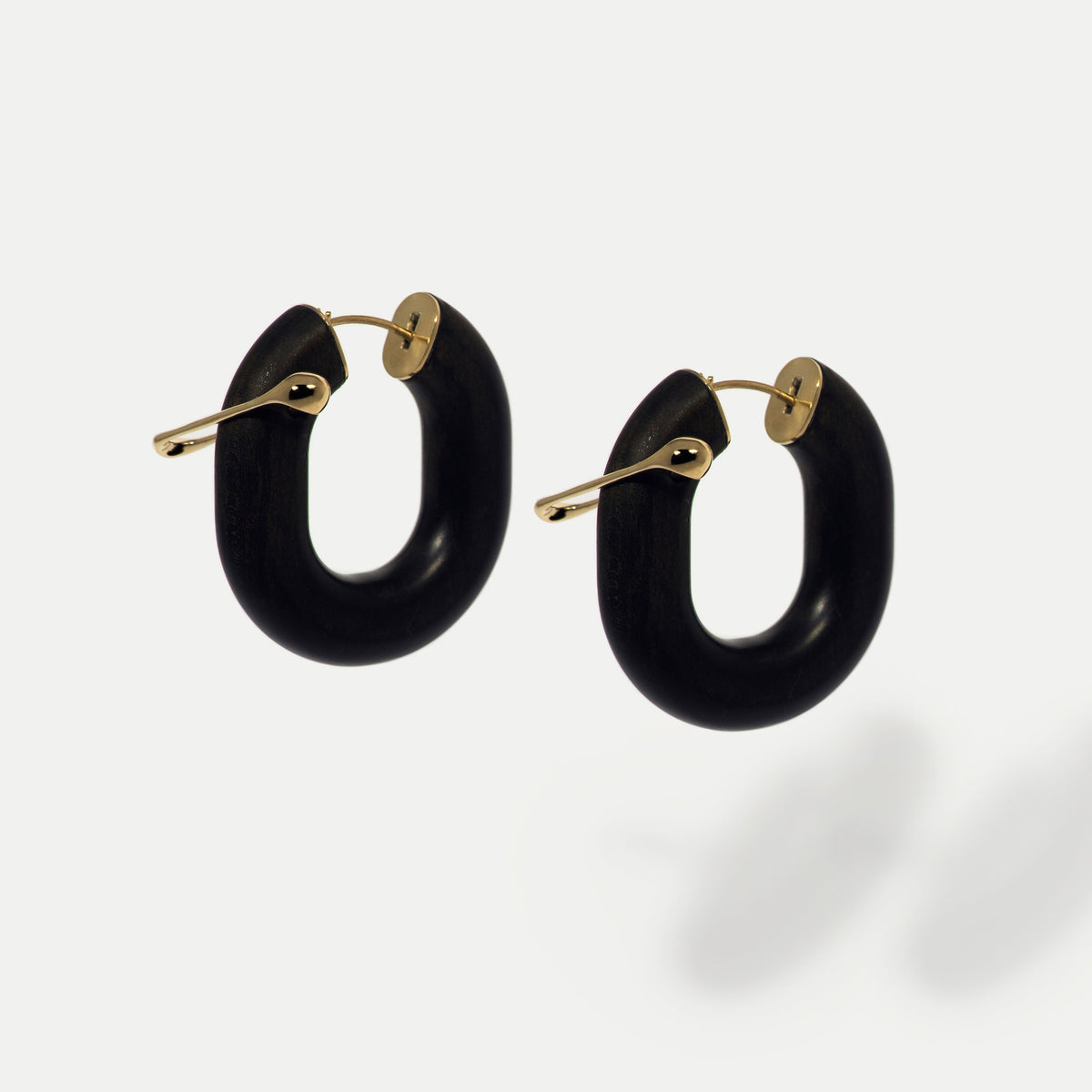 Pierced Ebony Warrior Hoop Earrings