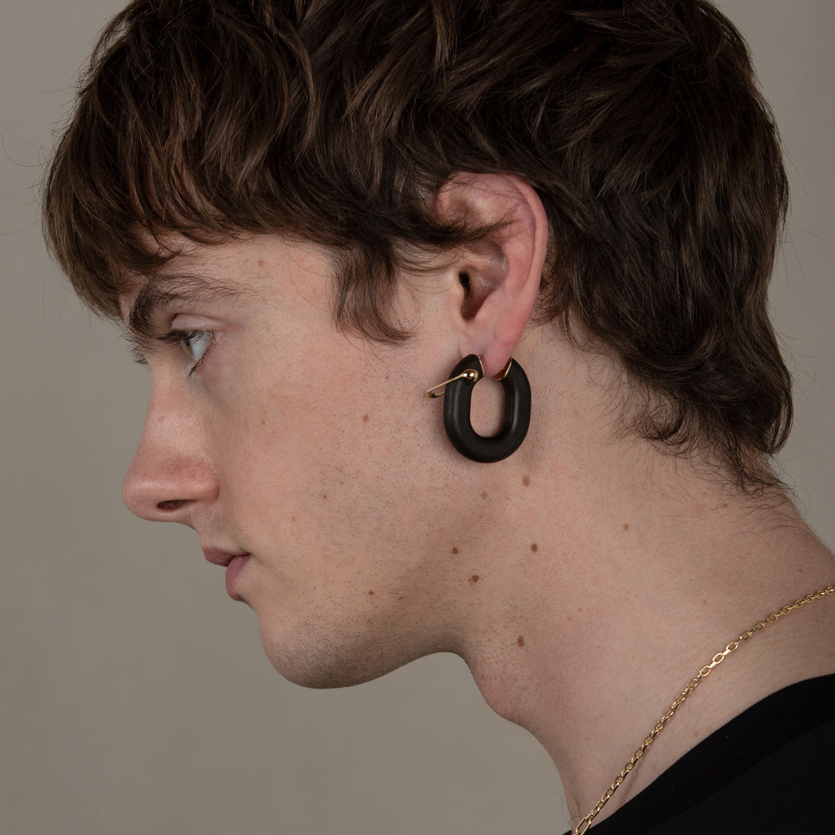 Pierced Ebony Warrior Hoop Earrings