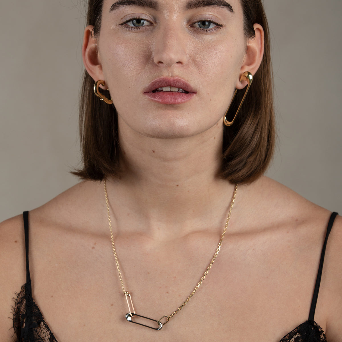 Pierced Punk Pin Necklace