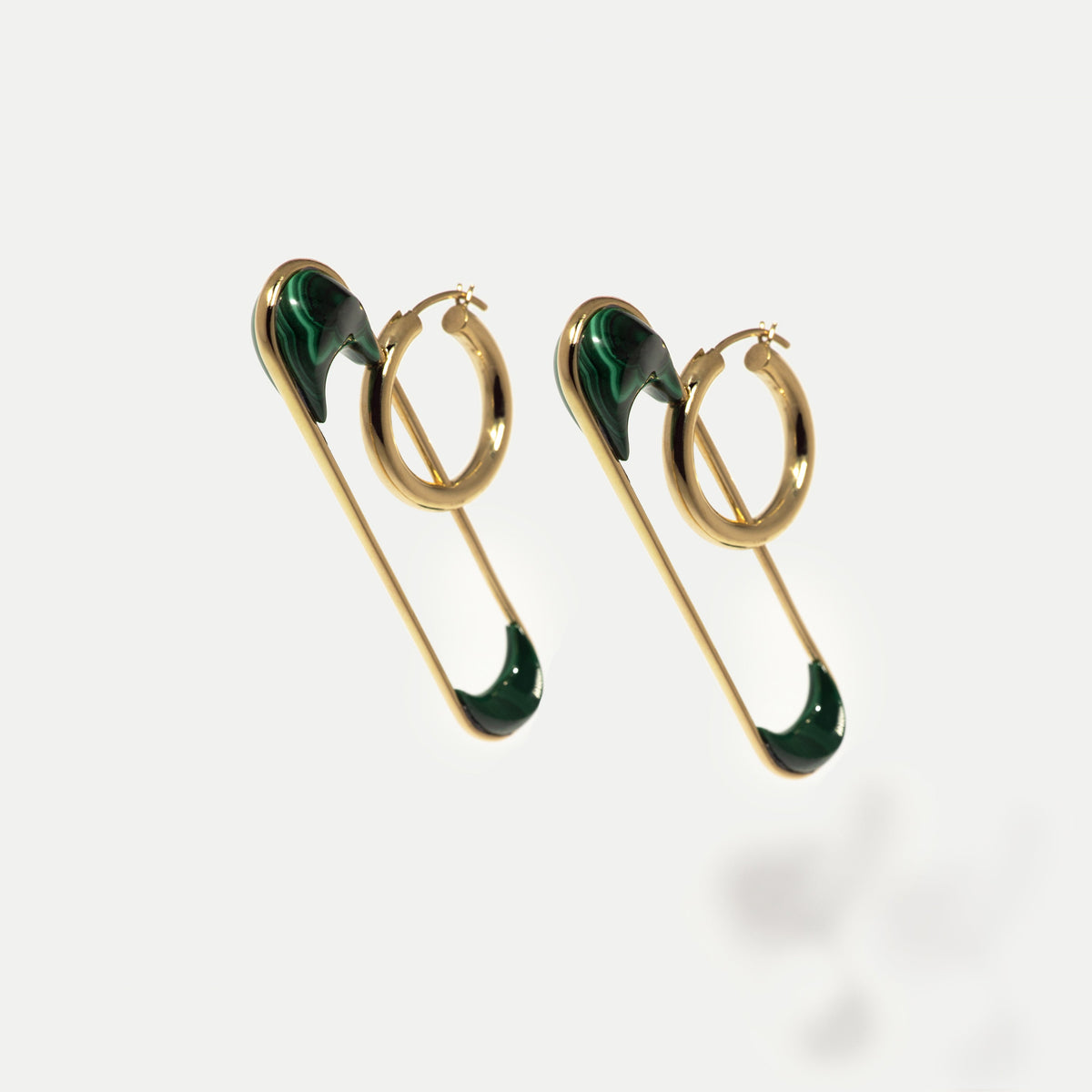 Pierced Punk Stone Hoop Earrings