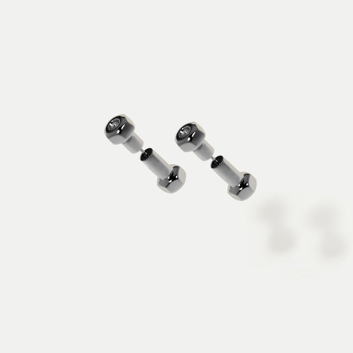 Rebel Bolt Earrings White