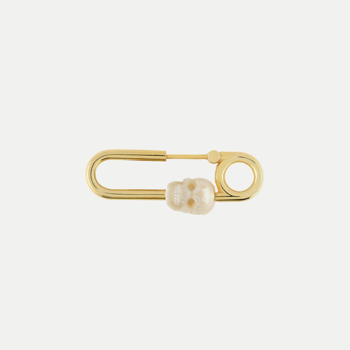Vanitas Safety Pin Earring Gold + Pearl