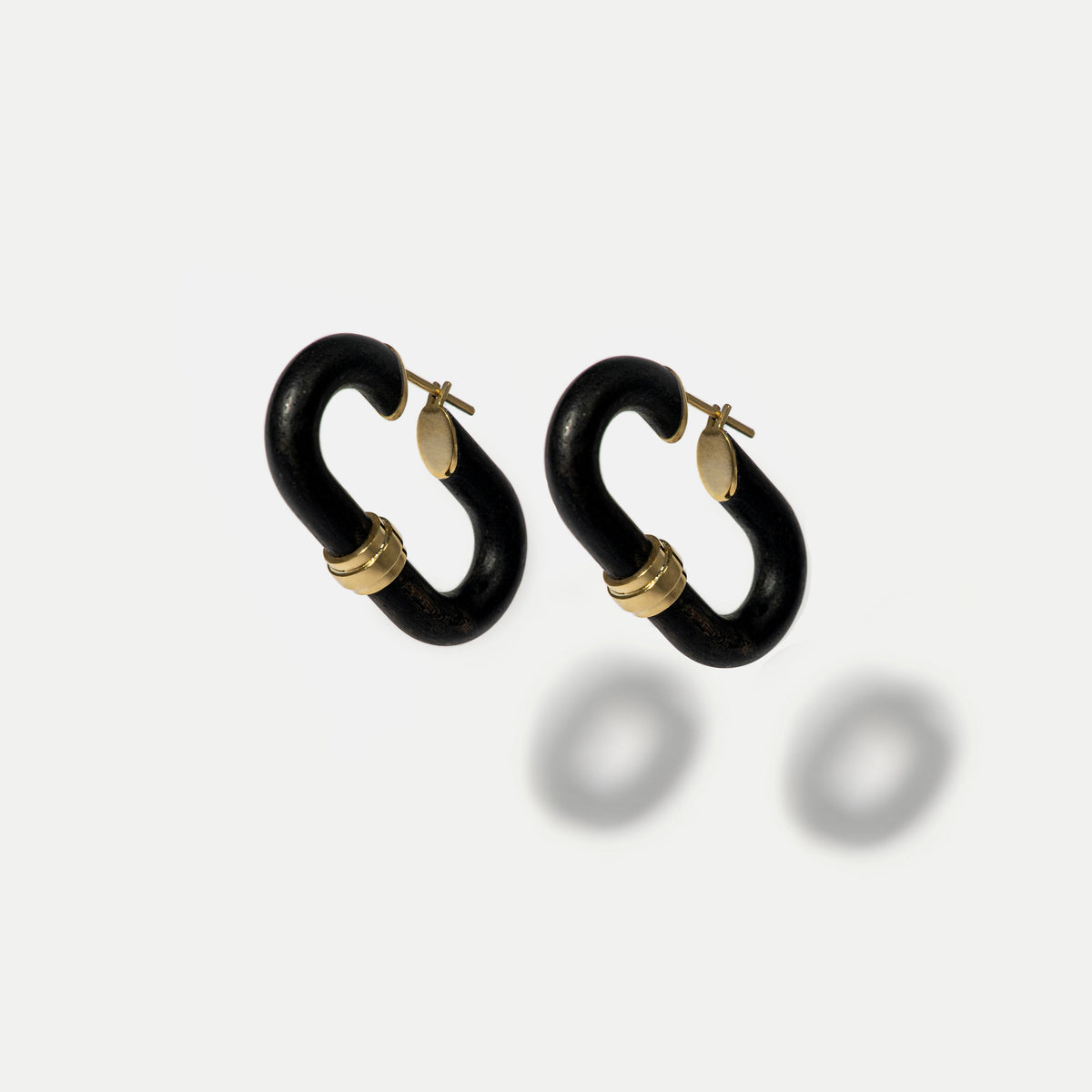 Warrior Chain Ebony Hoop Earring